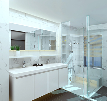 Kunden spezifisches weißes Badezimmer-Eitelkeit-Design