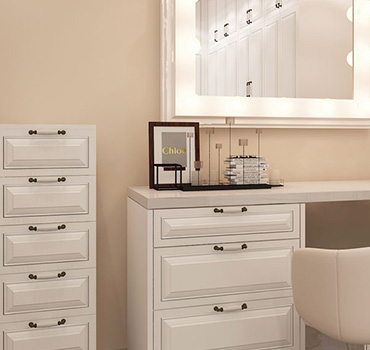 Kunden spezifische weiße Garderobe mit Spiegel und Schubladen Design